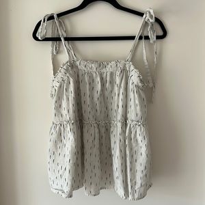 Universal Thread Tie Strap Tiered White Dash Tank Top Small